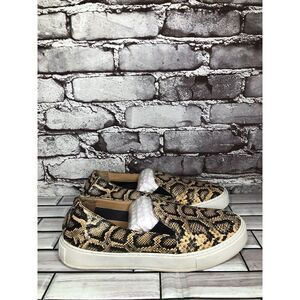 Aquatalia Leopard Print Leather Slip On Casual Sneaker Shoes Women Sz 8M US/39EU